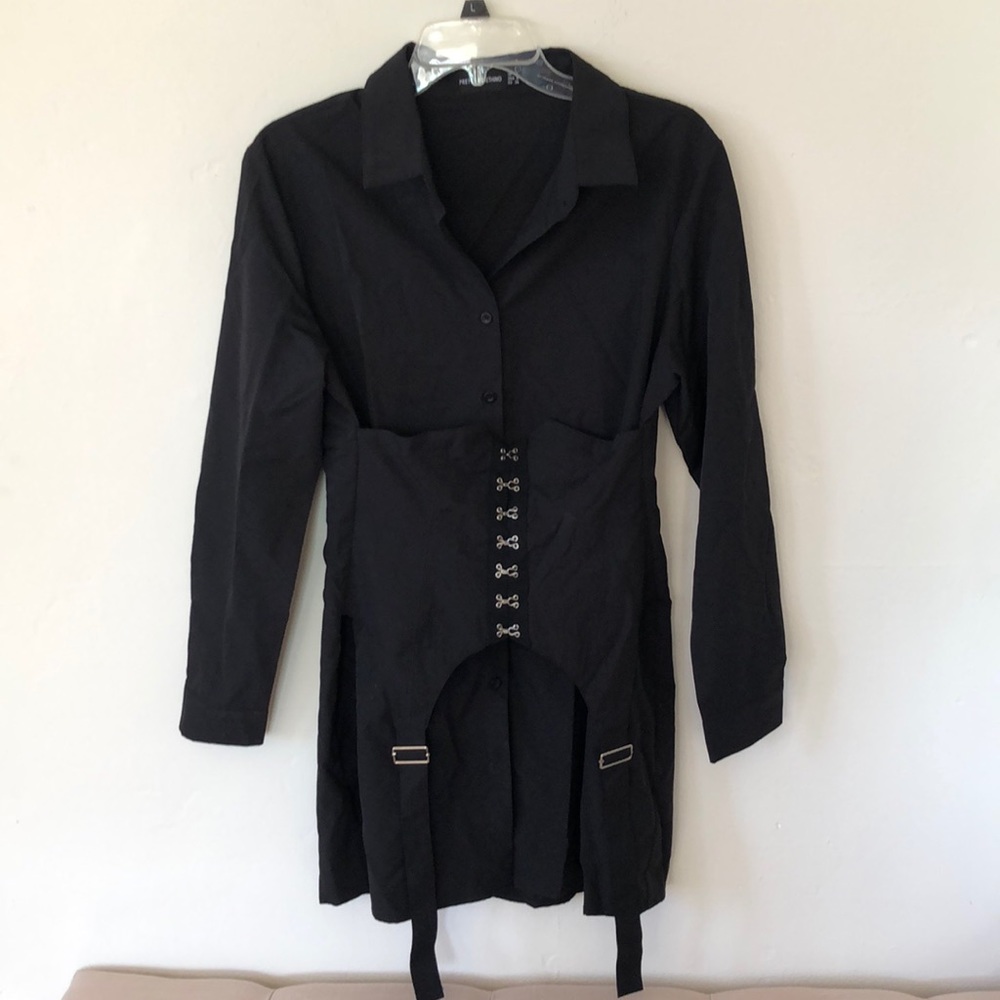 PLT Button Up Dress with Corset Detail